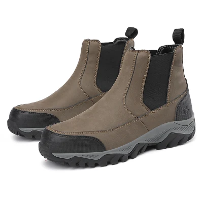 Botte en cuir de construction industrielle certifiée fabricant de gros OEM chaussures de travail de sécurité pour travailleurs hommes avec embout en acier