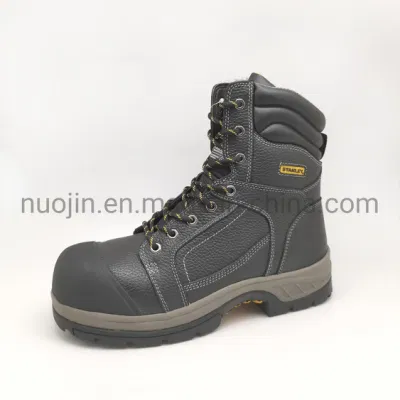 Bottes de sécurité robustes en cuir véritable, chaussures de sécurité à bout en acier pour hommes, chaussures de travail résistantes à l'abrasion