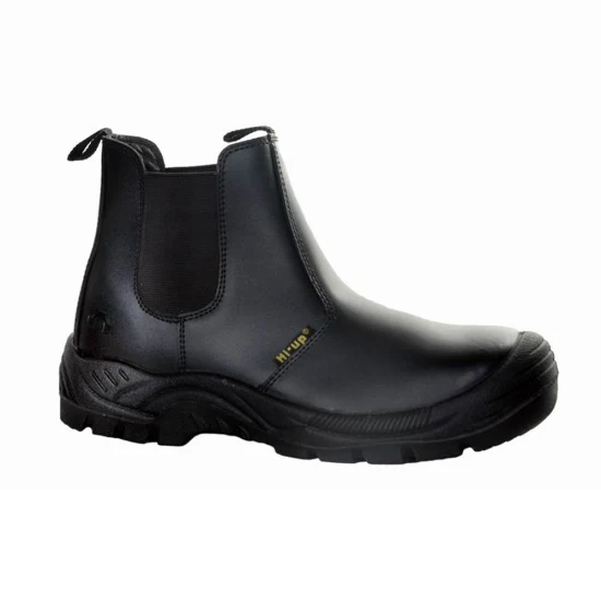 Chaussures de sécurité à bout en acier résistant à l'huile et au glissement en cuir de couleur noire